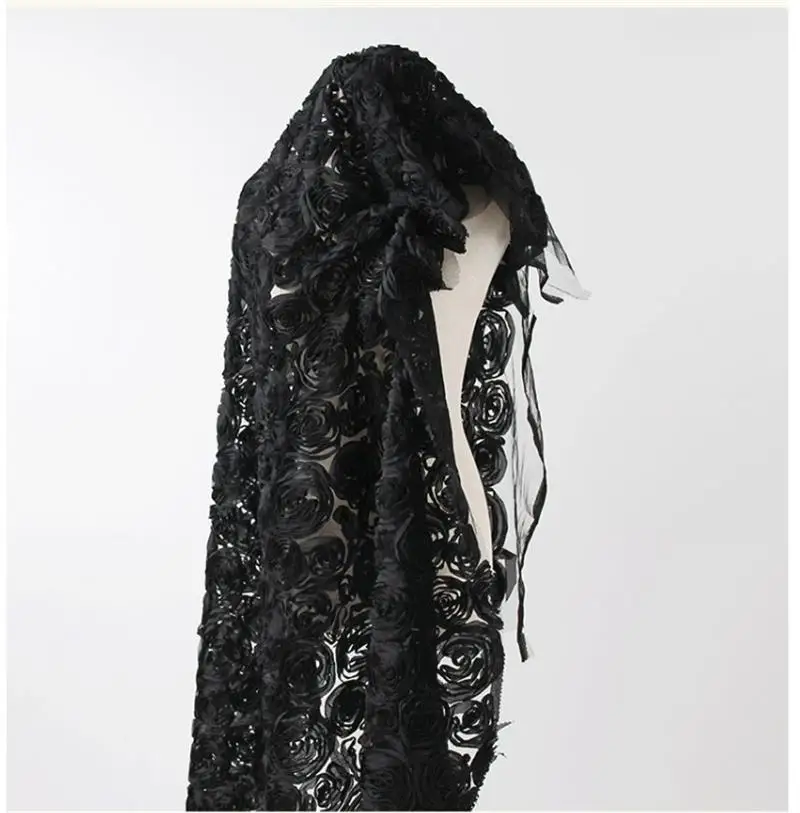 Прозрачная сетка 3D Роза вышитая ткань Модная креативная дизайнерская