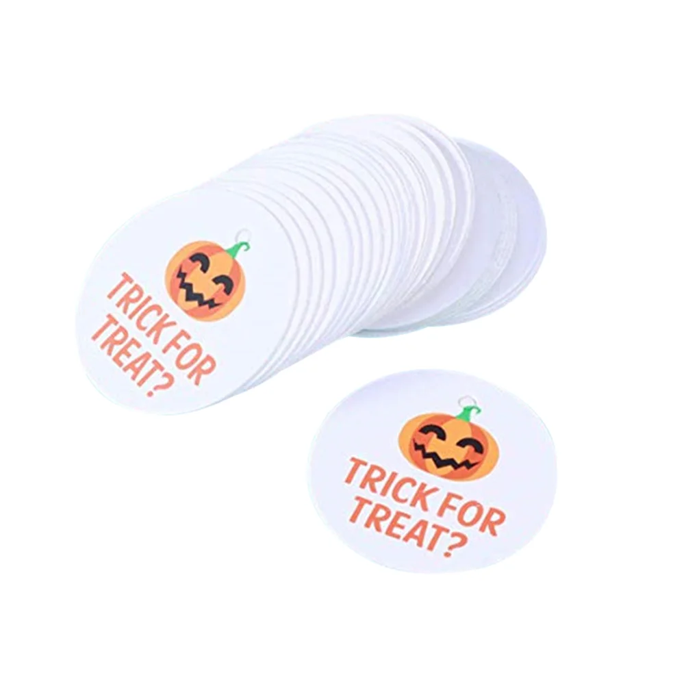 

50PCS Tags DIY Pumpkin Pattern Paperboard Pendants Hanging Signs for Candy Box