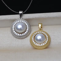 meibapj trendy real natural freshwater pearl disk pendant necklace 925 sterling silver fine jewelry for women