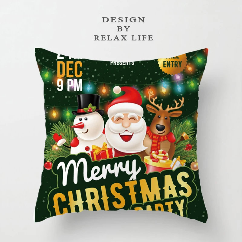 

Santa Claus Christmas Sofa Cushion Cover 45x45cm Living Room Decoration Pillowcase Nap Pillowsham Baby Children Surprise Gift