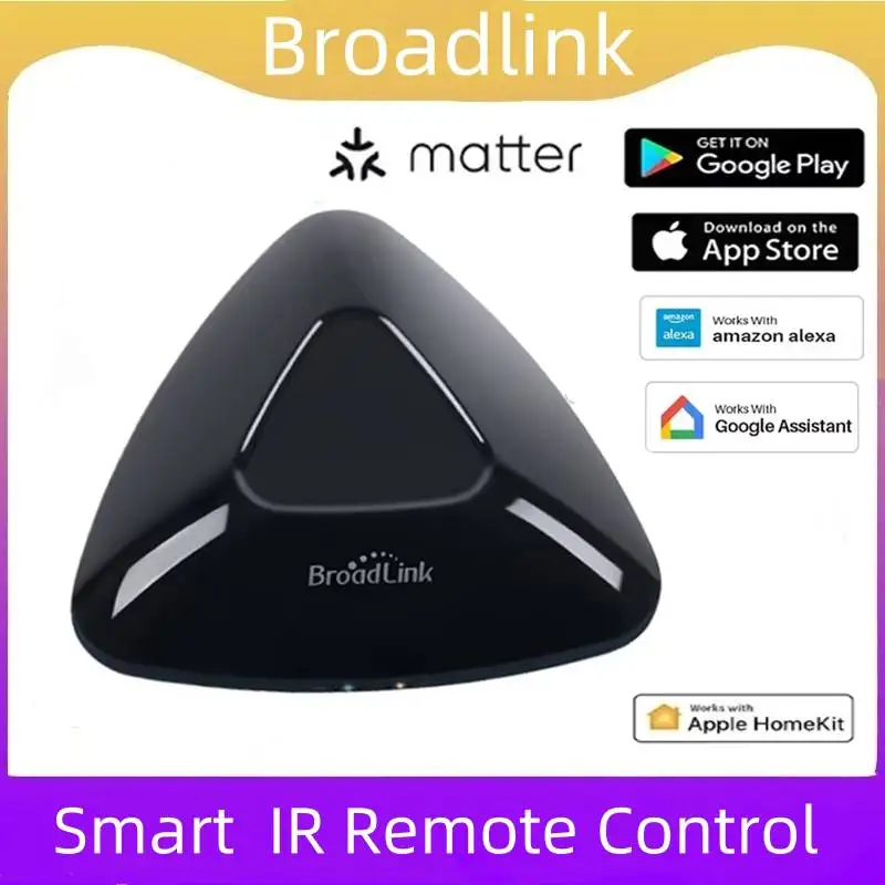 Фото Умный домашний хаб Broadlink Matter RM MAX с Wi-Fi и BLE, универсальный пульт для устройств IR/RF, телевизоров, кондиционеров, вентиляторов, жалюзи, совместимый с HomeKit, Alexa, Google. №1