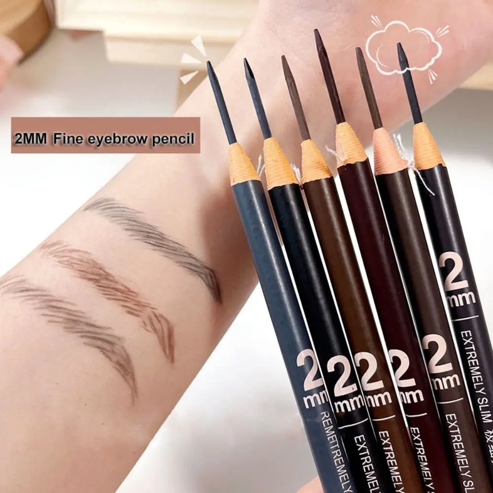 

2Pcs 2mm Long Lasting Waterproof Eyebrow Pencil Cosmetic Makeup Shade Minimally Invasive Pen Brown Brow Natural Lip Tattoo Pen