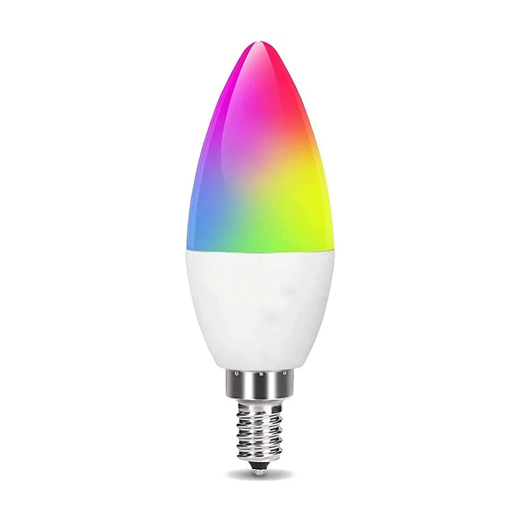 

Smart WiFi Tuya LED Light E14 C37 Brightness RGB APP Control Control Bulbs Party Replacement Reading Candle Lighting