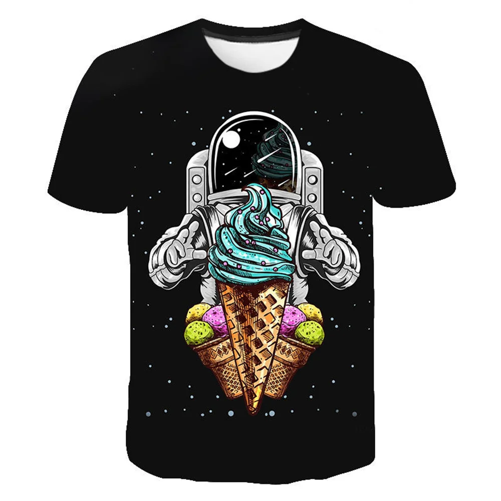 

Футболка с графическим изображением астронавта в космосе, уличная одежда для мужчин, футболки, топы, футболка, Мужская футболка, летняя одеж...