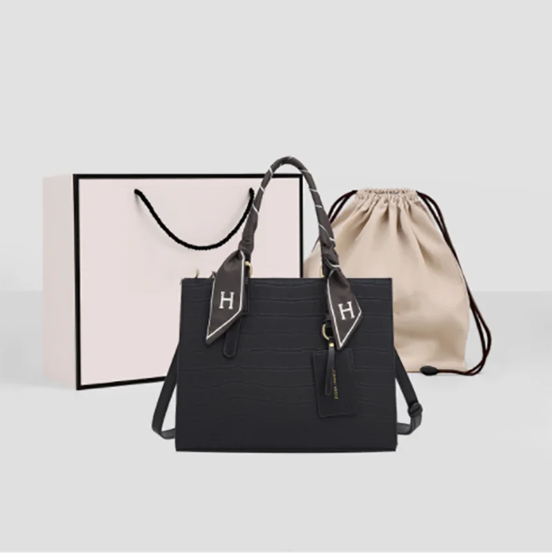 

The new trendy fashion leather handbag ladies bag commuter all-match messenger bag simple large-capacity portable mother bag!