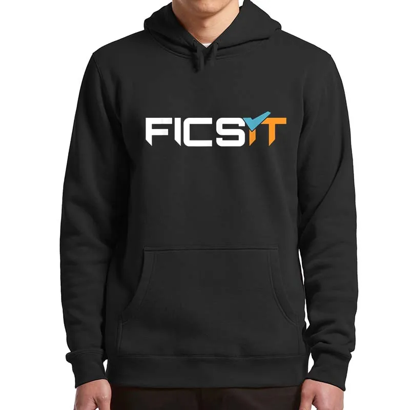 

Ficsit Logo Satisfactory Hoodies Funny Video Game Lovers SPullover For Men Women Casual Oversized Hooded Sweatshirt