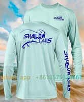 shallow tails fishing t shirts for men summer uv sun protection long sleeve performance fishing shirts custom camisa pesca