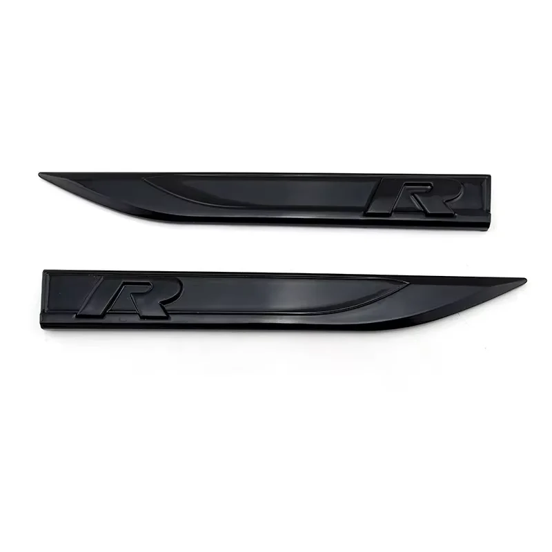 

(Набор из 2 шт.) Цельной сплав, полностью черные наклейки из АБС-пластика, эмблема боковой маркировки лезвия с надписью R