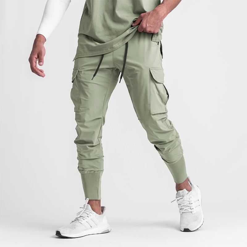 

Autumn Casual Pants Men's Sports Solid Color Pants Pocket Overalls Solid Color Pants Leisual Male Clothing Trousers