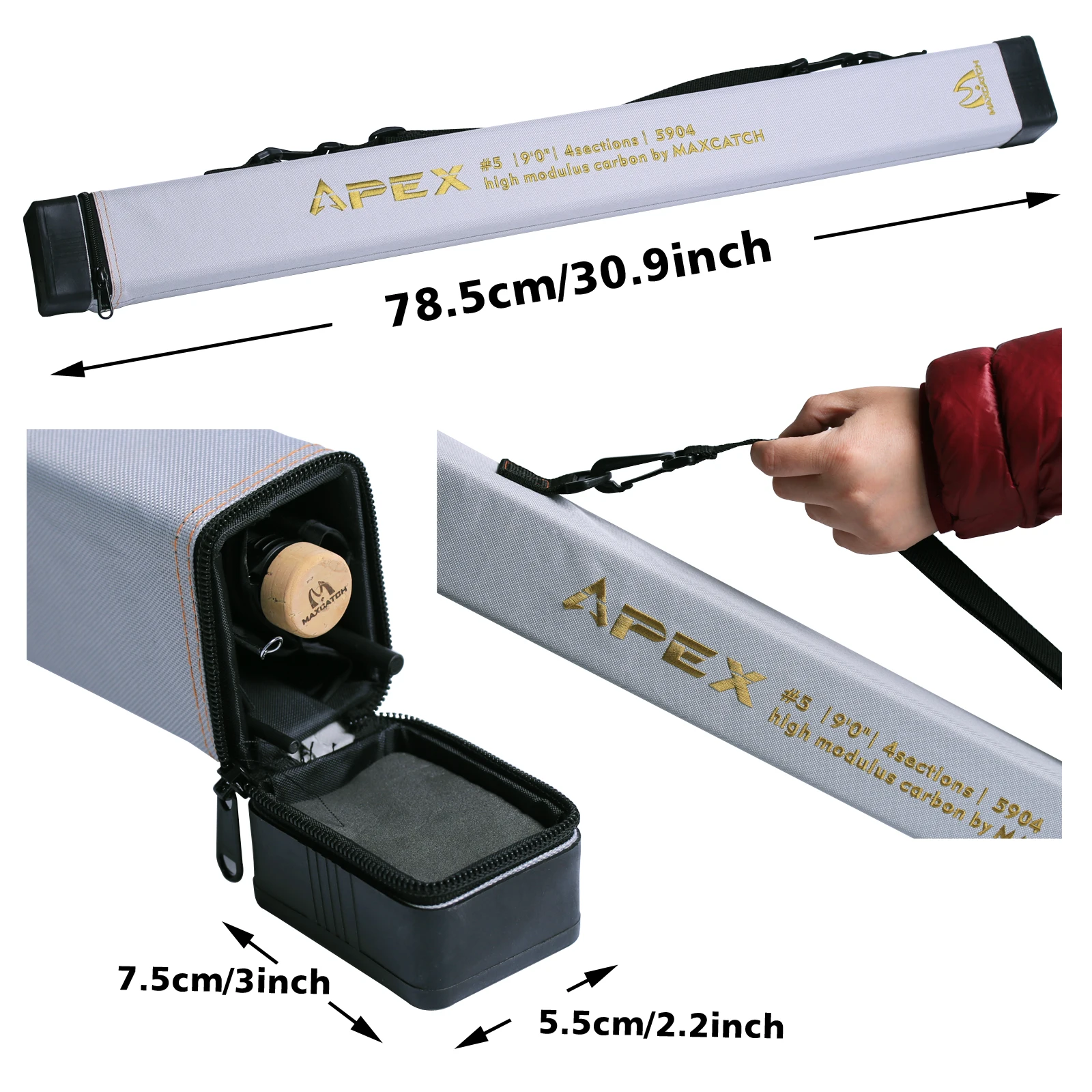 Maximumcatch APEX 9FT 5WT 4-секционная удочка для ловли нахлыстом IM12/40T Высокомодульная из