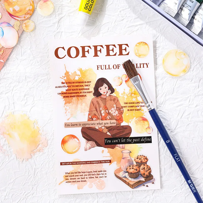 Journamm 4 листа красочные пузырьковые наклейки ПЭТ материал DIY Скрапбукинг