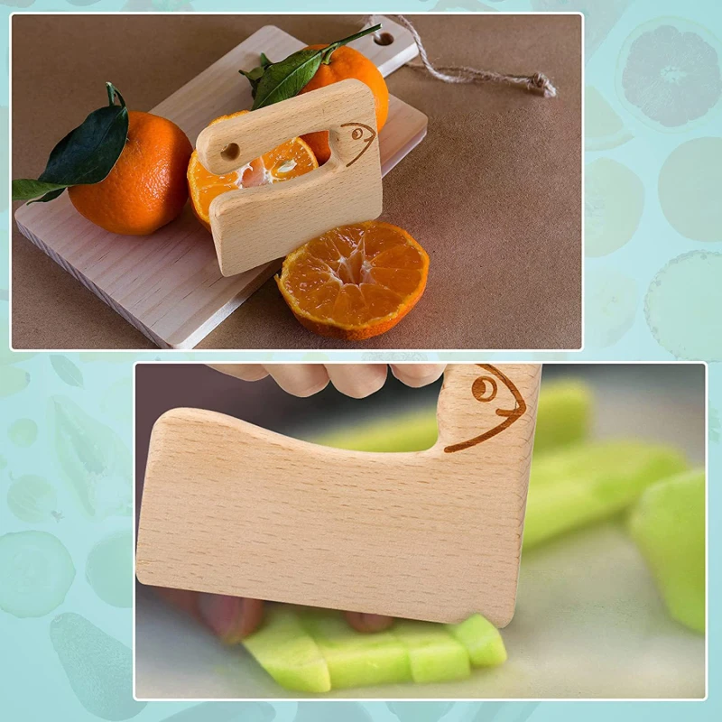 

Wooden Knife Kids Cooking Toys Safe Knives Cutting Fruit Vegetable Chopper Kitchen Toy Montessori Education Tools For Toddlers