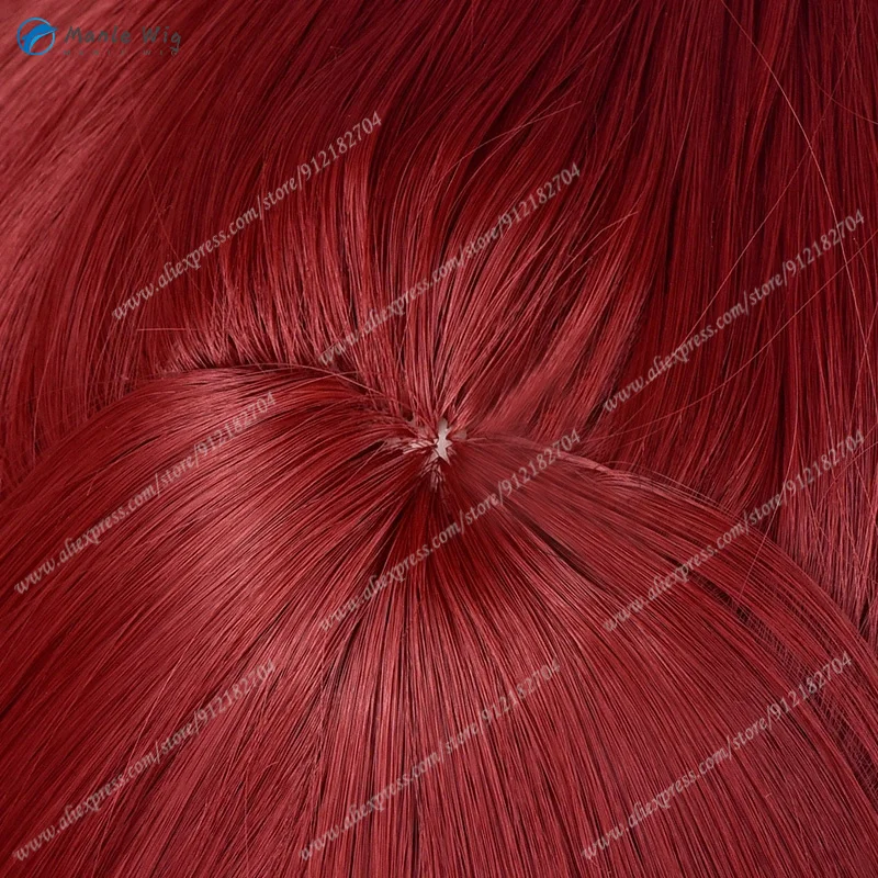 P5 Касуми Йошизава Косплей Парик Винно-красный Длинный Хвост Аниме Качество