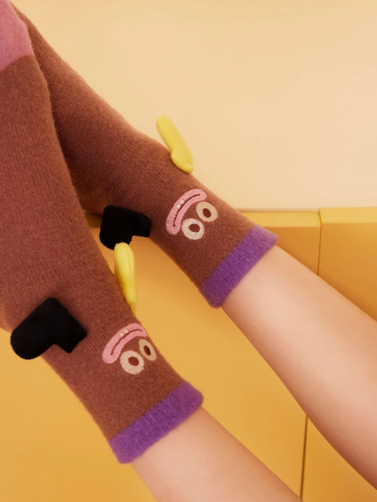Уродливые и милые плюшевые носки для женщин носки-трубы осенне-зимние утепленные