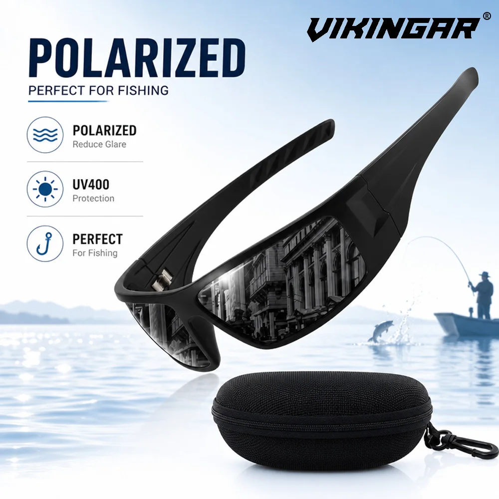 Фото Солнцезащитные очки VIKINGAR TAC UV400 для рыбалки, антибликовые, ударопрочные, для активного отдыха, для мужчин, для рыбалки, походов, активного отдыха на природе №1