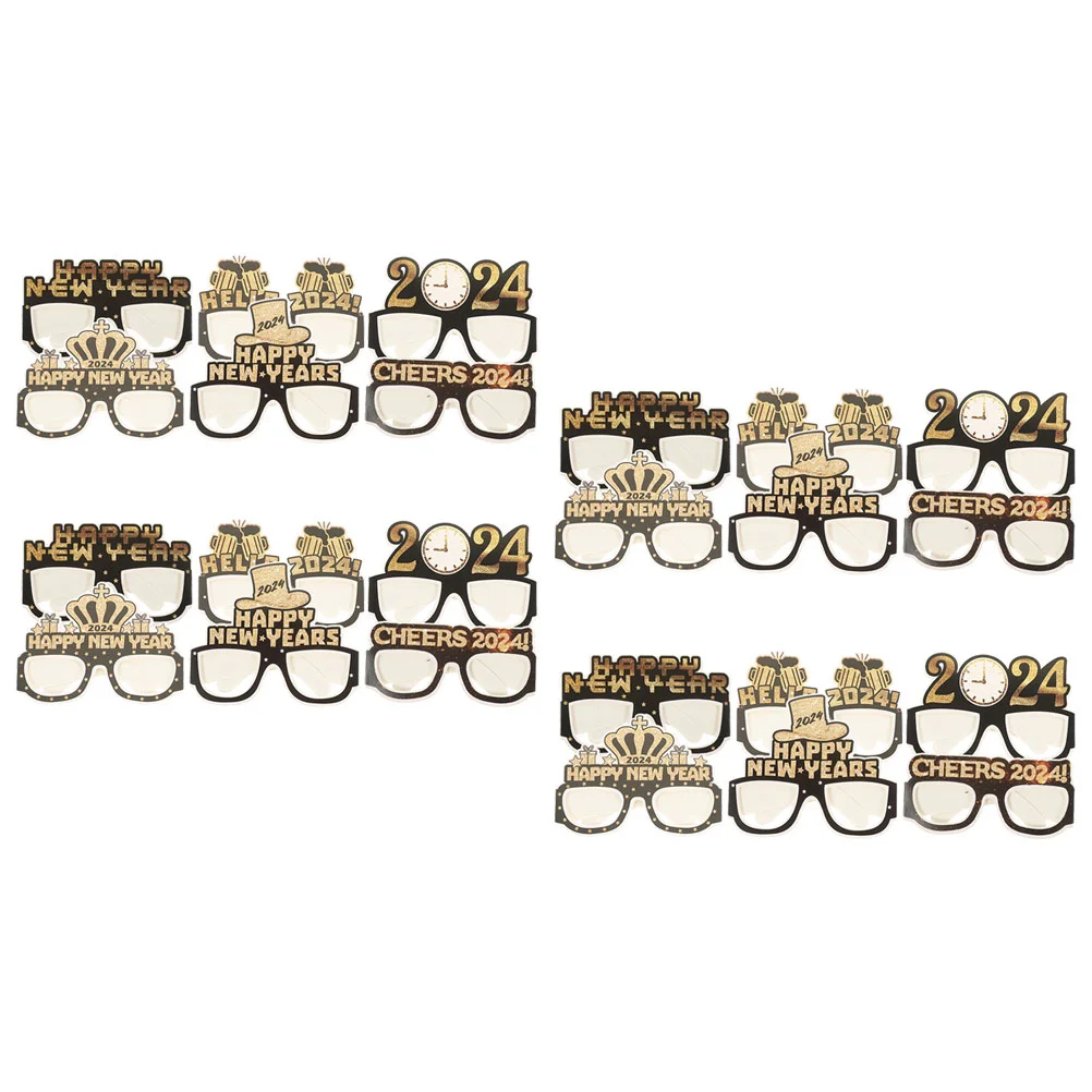 

24 Pcs Makeup Costume Props New Year Glasses Child Paper 2024 Modeling Eye Wear