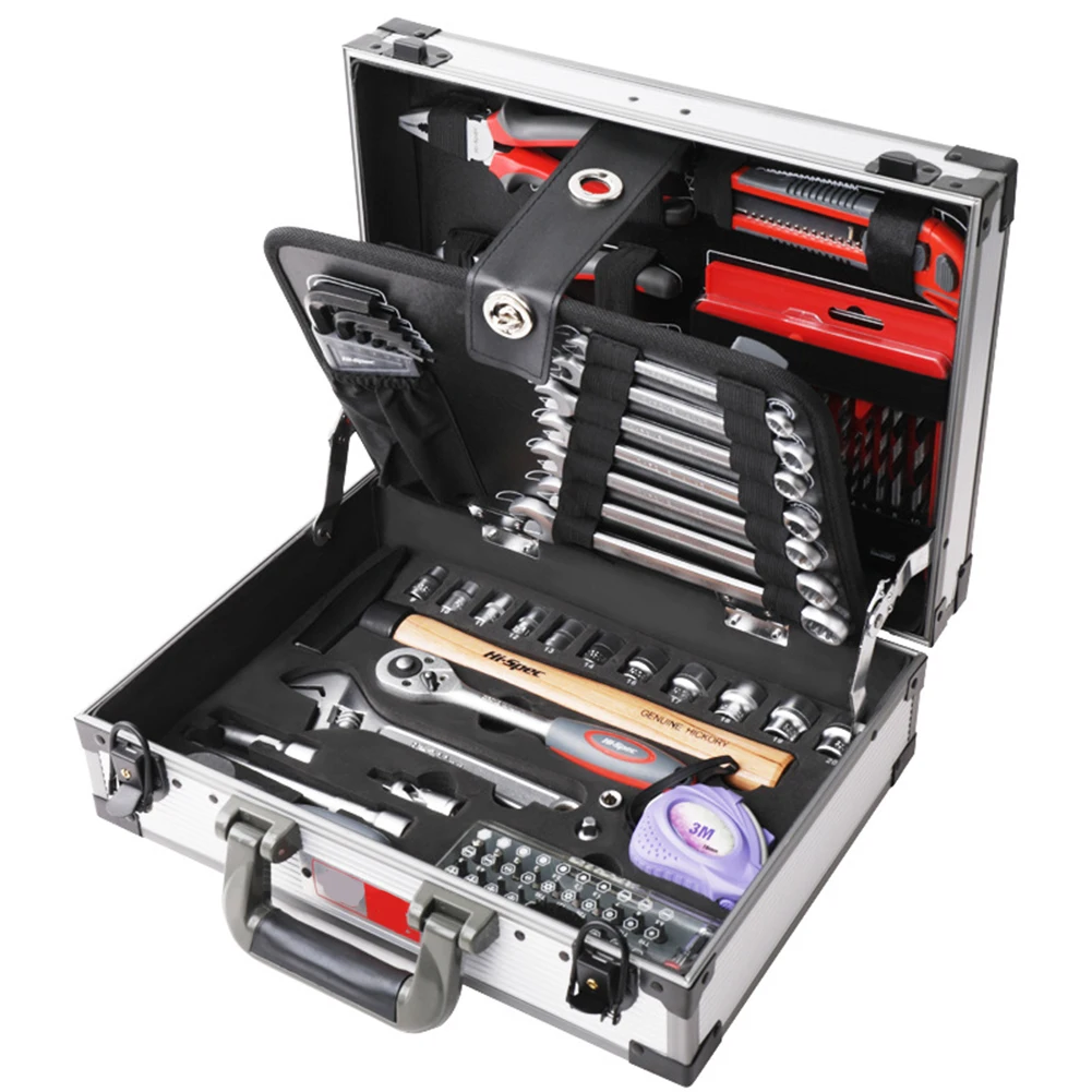 

91 Piece Chrome Vanadium, Tool Box Set With Most-reached For Home & Garage Repair Hand Tools In A Aluminum Tool Case Kit/