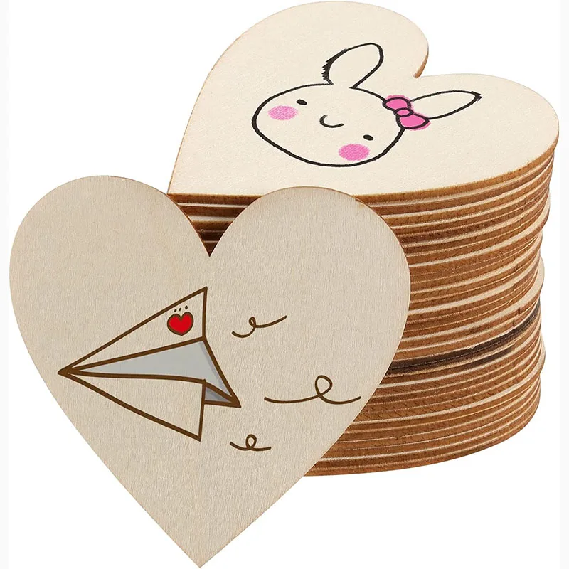 Необработанные деревянные сердца для творчества