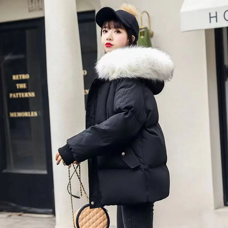 

Women's Winter New Cotton-Padded Jacket Mid-Length Thickened Ins Bread Clothes Student Loose Cotton-Padded Jacket Outdoor Jacket