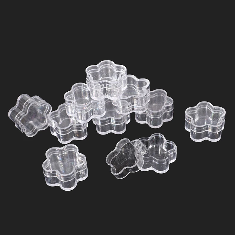 

10PCS Plastic Flower Shape Empty Bottle Cosmetic Jar Lip Balm Cream Pot Jar Box Container Travel Refillable Bottles Set