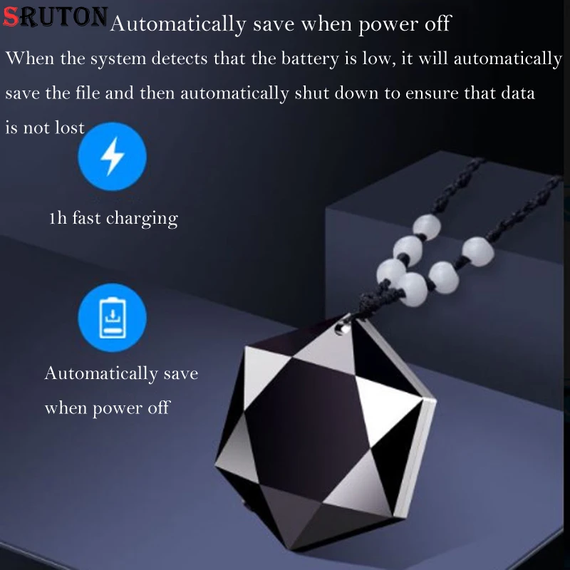 

SRUTON ожерелье с подвеской диктофон 20 часов работы Диктофон Mp3 плеер записывающая ручка мини диктофон