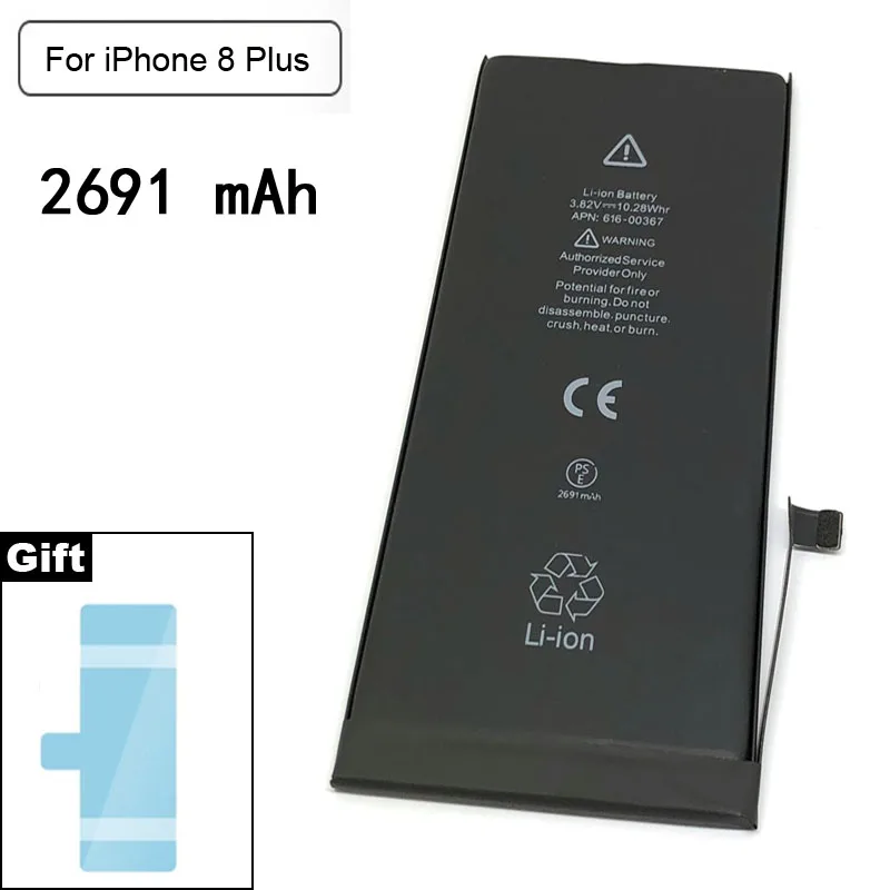 Paquete de baterÃ­a de telÃ©fono de alta capacidad 8 P para Apple...