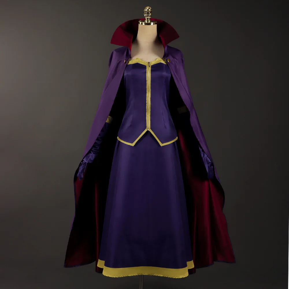 Maougun Saikyou No Majutsushi Wa Ningen Datta Cefiro Косплей Костюм Кепка Фиолетовый Плащ Перчатки