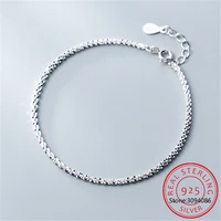 100 925 sterling silver snake chain pearls anklets for women fashion silver 925 jewelry wholesale da387