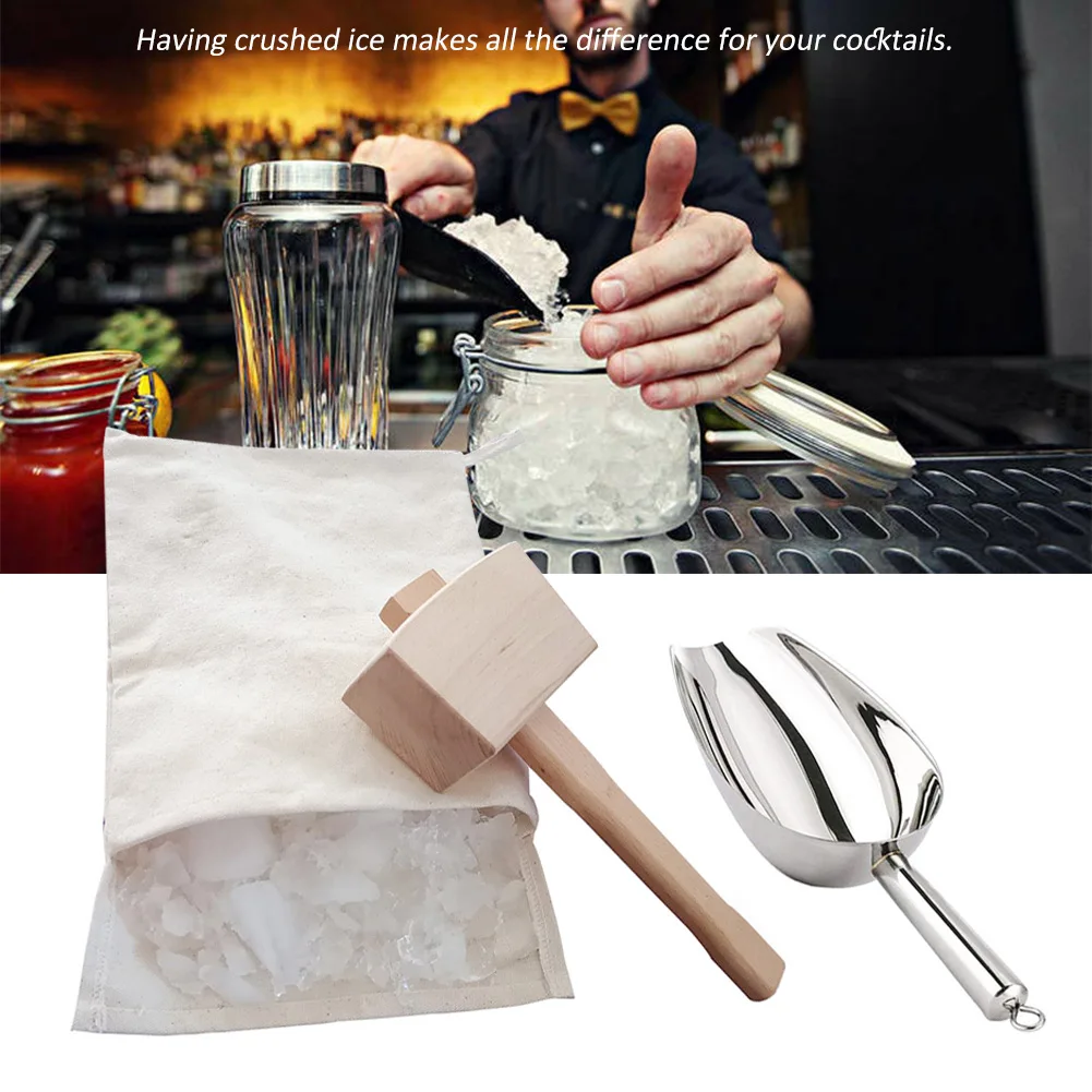 

Набор дробленых прочных ледяных молотков, кухонный аксессуар, портативная ложка «сделай сам», инструменты для бара, домашний мешок из хлопч...