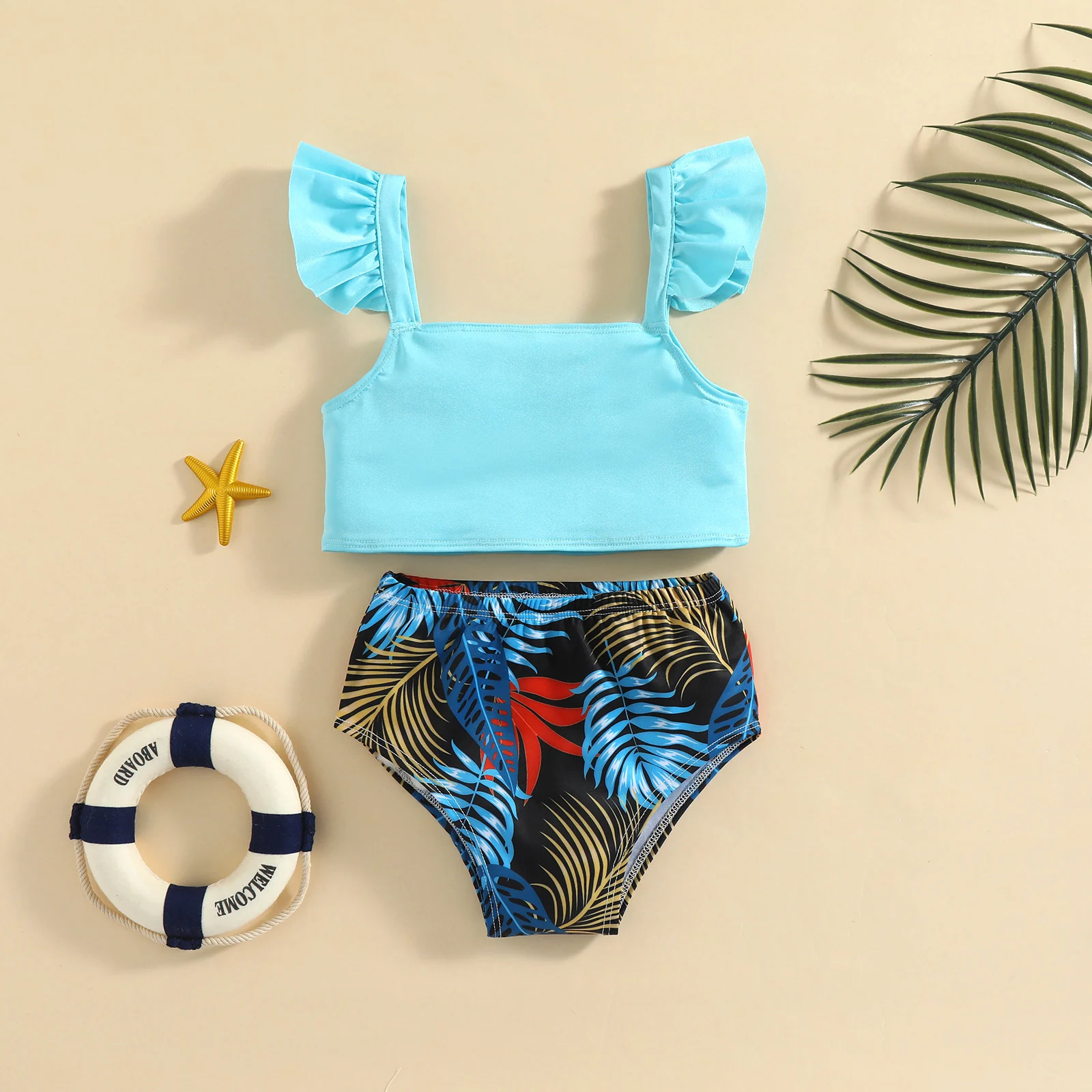 Комплект бикини для девочек и мальчиков Citgeett милый однотонный купальник с