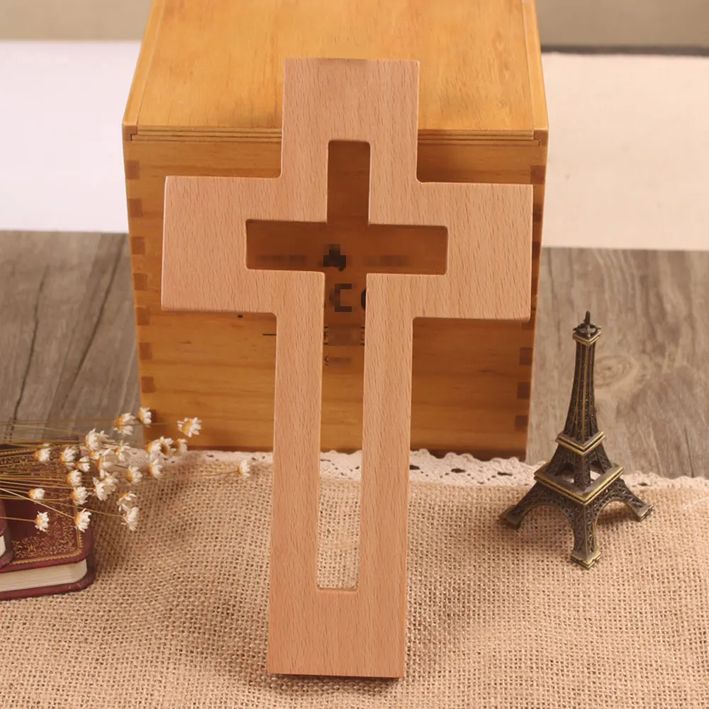 

Wooden Religious Jesus Cross Necklace Christian Crucifix Pendent Home Decoration Handmade Wooden Christian Cross
