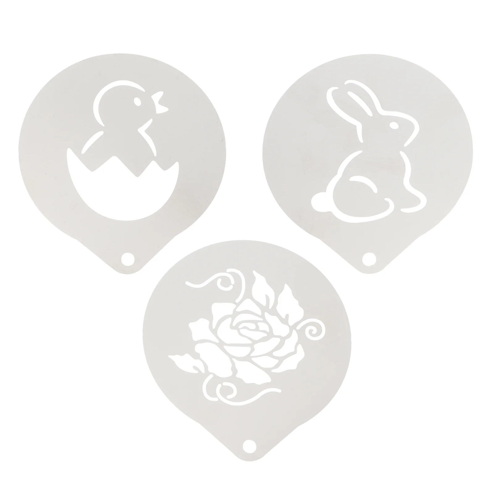 

3pcs Coffee Latte Stencil Journal Stencil Template Painting Stencil Barista Stencils Template Cake Stencils