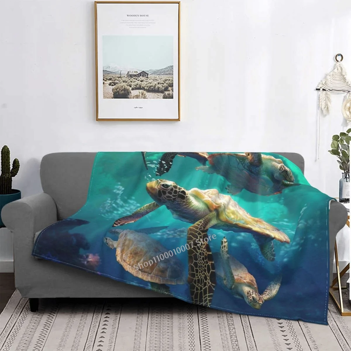 

Sea Turtles Throw Blanket Throw Blanket 3D printed sofa bedroom decorative blanket children adult Christmas gift