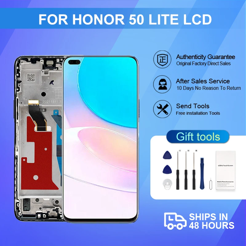 

Wholesale 6.67 Inch For Huawei Honor 50 Lite Lcd With Touch Digitizer Assembly NTN-L22 NTN-LX1 NTN-LX3 Display Screen Free Ship
