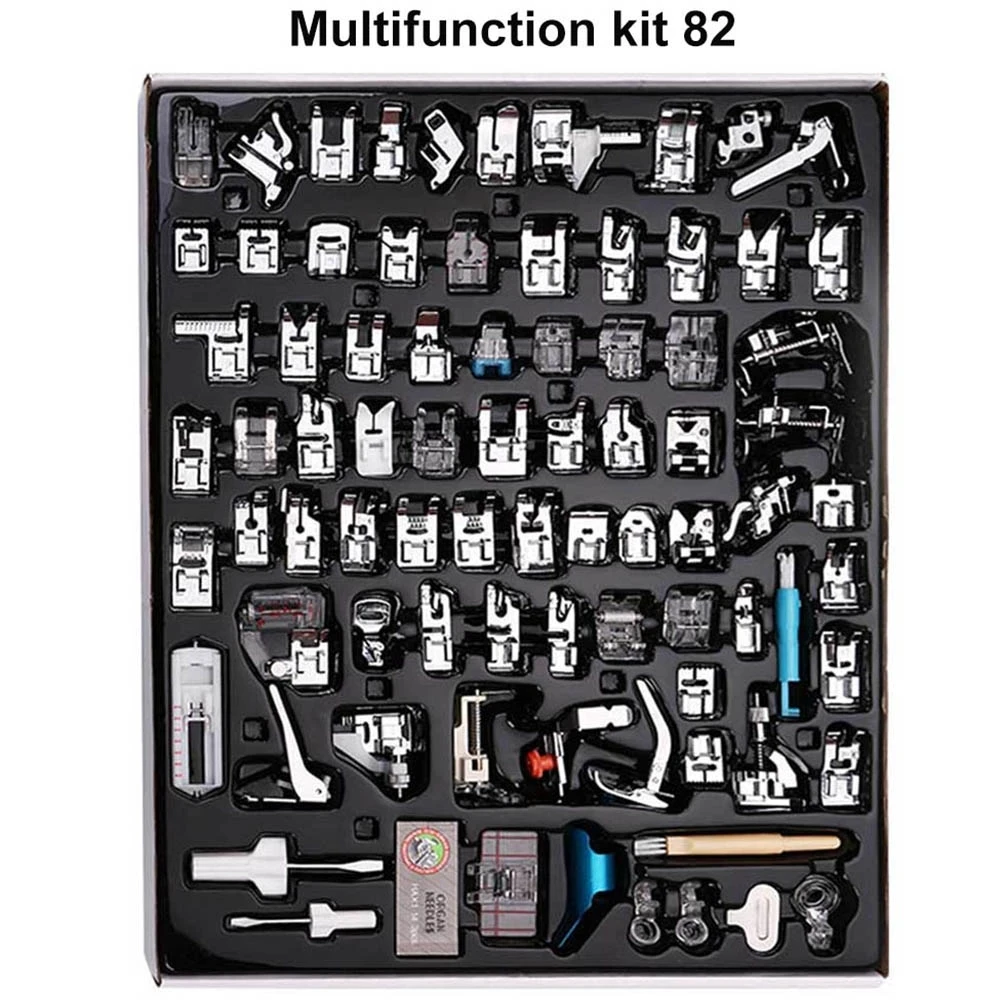 

82/11pcs Sewing Machine Presser Foot Feet Kit Set With Box Brother Singer Janom Sewing Machines Foot Tools Accessory Sewing Tool