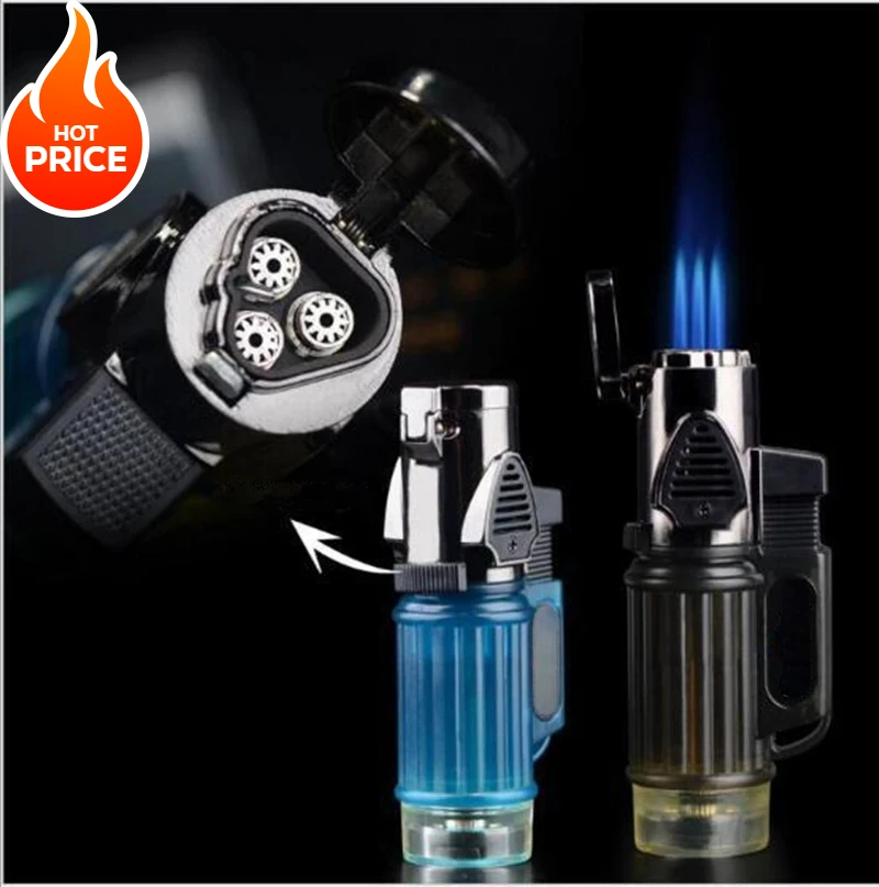 Тройной Aansteker Krachtige Jet B тоже Pijp Draagbare Spuitpistool Gas 1300C Winddicht Уличные гаджеты для мужчин