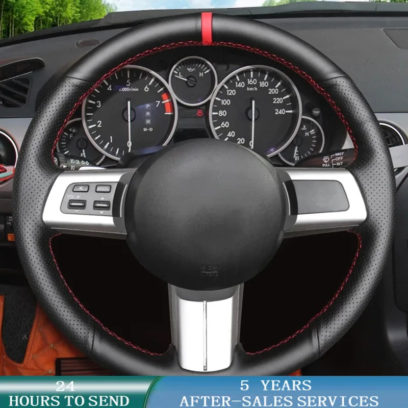Funda de cuero trenzada para volante de coche, accesorio personalizado para Mazda MX-5 Miata 2009-2014, RX-8, 2009-2013, CX-7, 2007-2009