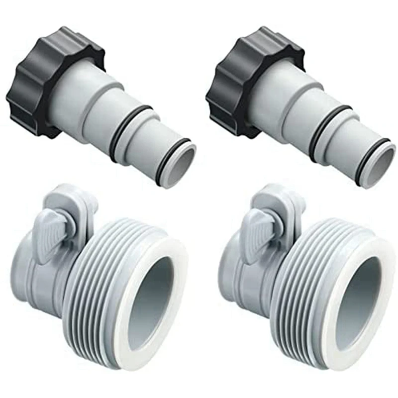 

2X Replacement Hose Drain Plug Connector Adapter A W/Collar&B Kit Pool Drain Adapter,Converts 1.25 To 1.5 Inch Pool Hose