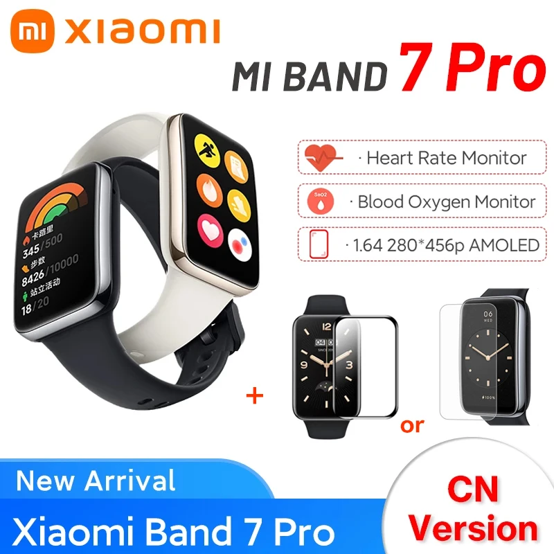 

Xiaomi Mi Band 7 Pro Smart Bracelet AMOLED Screen GPS Blood Oxygen Fitness Traker Waterproof Xiaomi Smart Band 7 Pro With Film