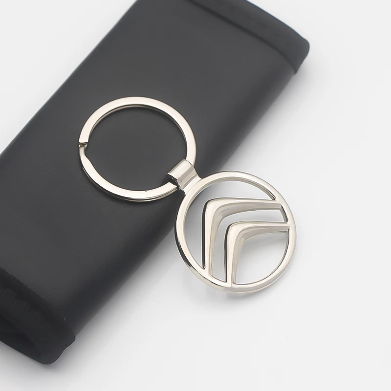 

Car Logo Key Ring Chrome Silver Buckle Decoration Gift Car Accessories Storages For Citroen Xsara Berlingo Celysee Vts C1 C3 Etc