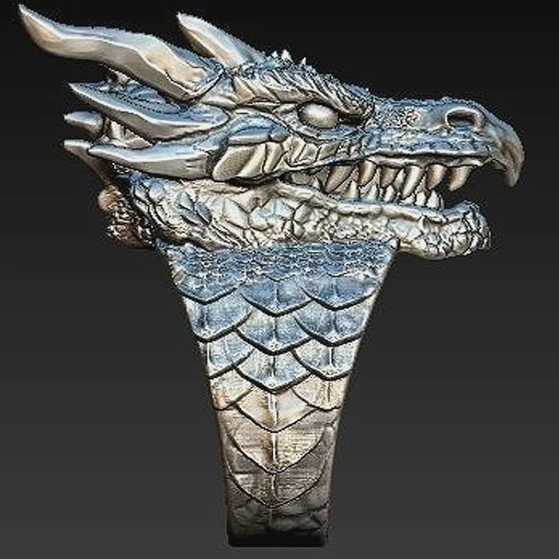 

Creative domineering fierce dragon ring Men's hip-hop punk personality bracelet ring
