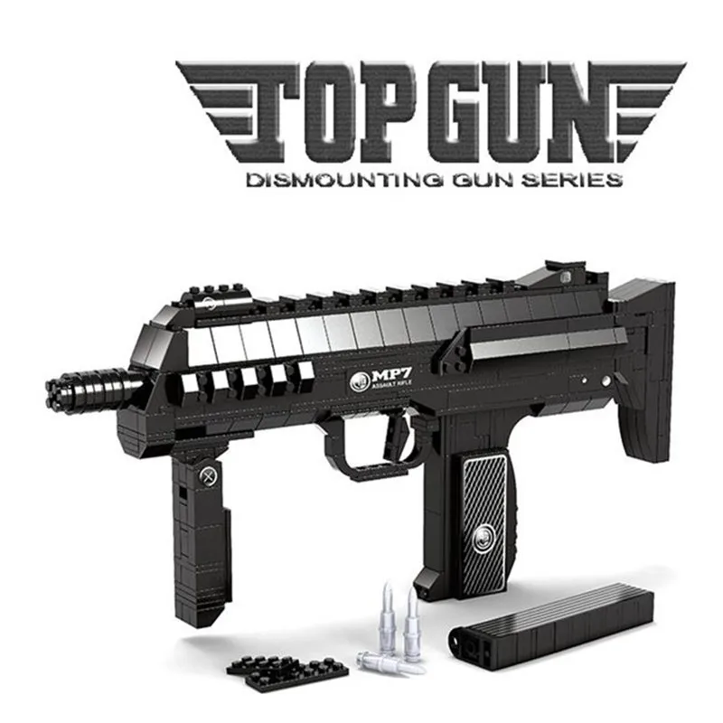 

508 шт., Детский конструктор военной армии Heckler & Koch MP7