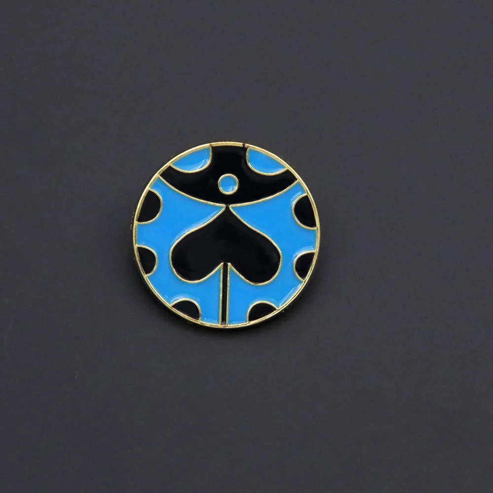 

Blue Ladybug Enamel Pins Custom JOJO Anime Ladybird Inspiration Brooches Lapel Badge Cartoon Round Jewelry Gift for Kids Friends