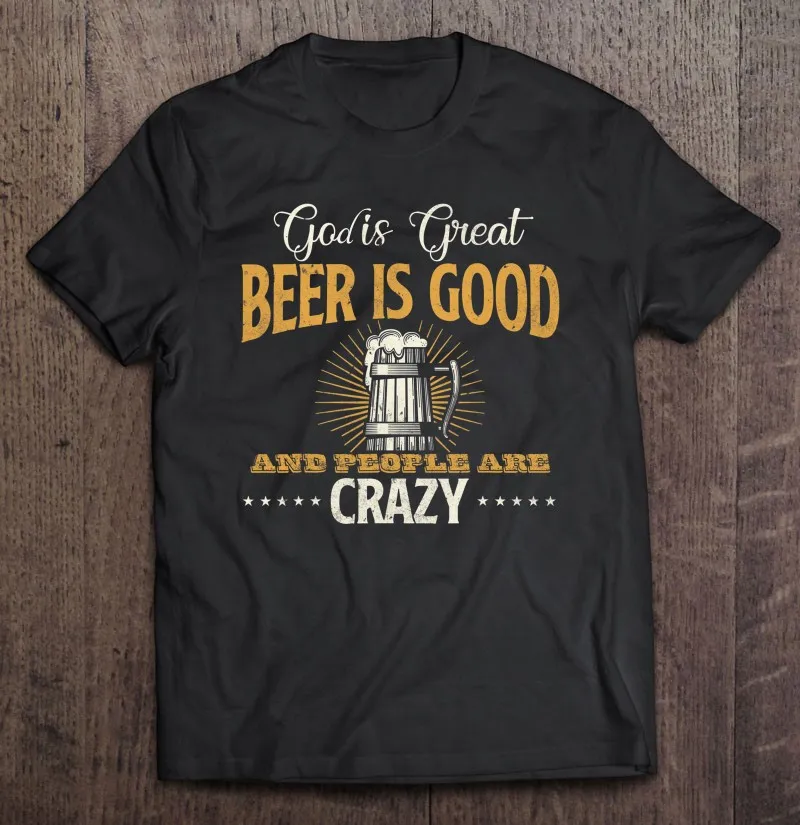 

Мужская футболка с надписью «God Is Great Beer Is Good»