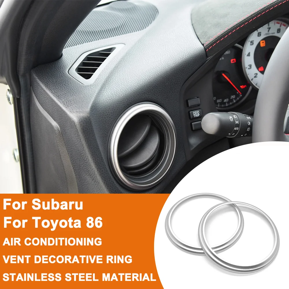 

Car Conditioning Air Outlet Ring Cover Decorative Sticker Alloy Material Auto Accessories For TOYOTA 86 For Subaru BRZ 2013-2018