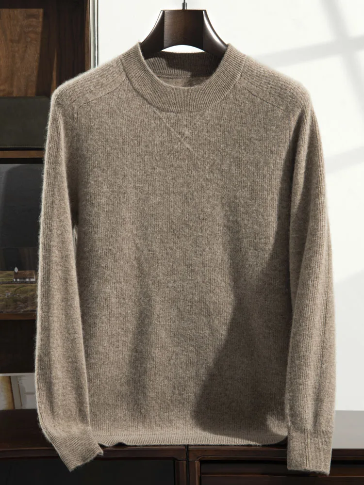 Осенний 100% чистый кашемировый свитер Мужской Свободный вязаный пуловер с