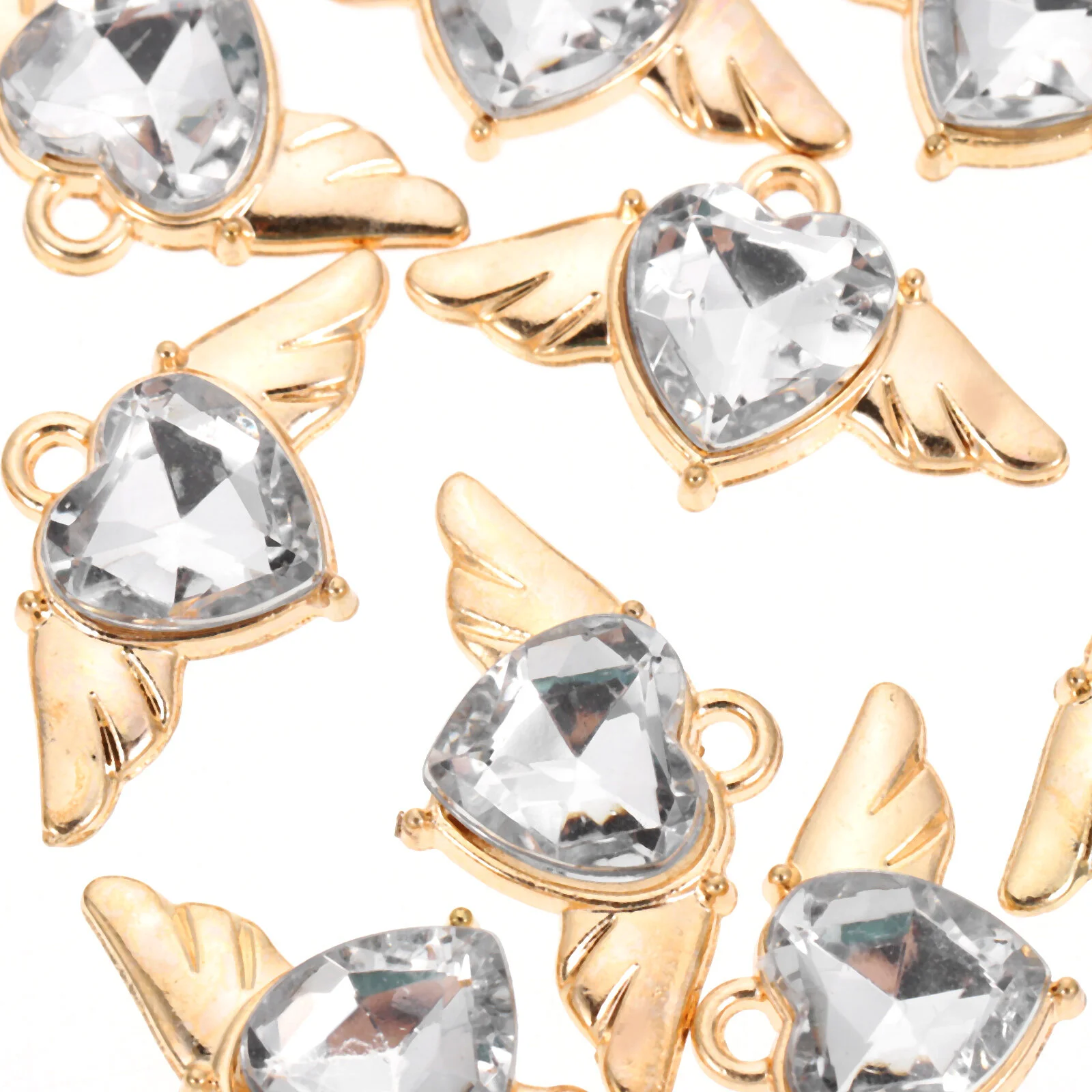 10 Pcs Wing Pendant Earring Charms Retro Diamond Bracelet Alloy Necklaces Crafting Supplies Small Jewelry Making Adults