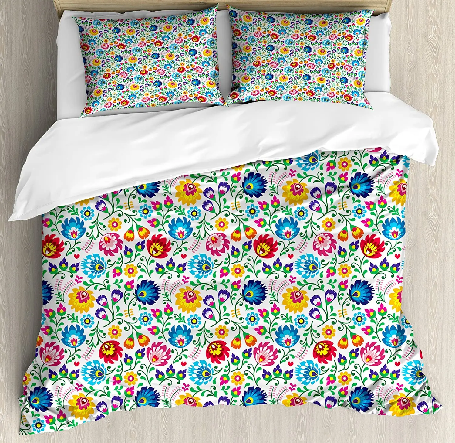 

Floral Bedding Set For Bedroom Bed Home Polish Colorful Seasonal Foliage Pattern Tradition Duvet Cover Quilt Cover Pillowcase