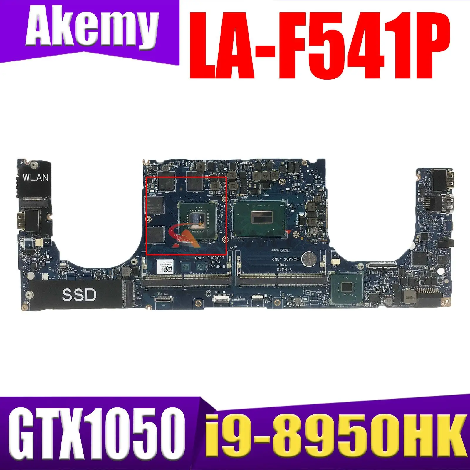 

Exchange!CN-0PJWNT 0PJWNT PJWNT Mainboard FOR DELL XPS 15 9570 Laptop Motherboard With SRCKN i9-8950HK CPU GTX1050 LA-F541P