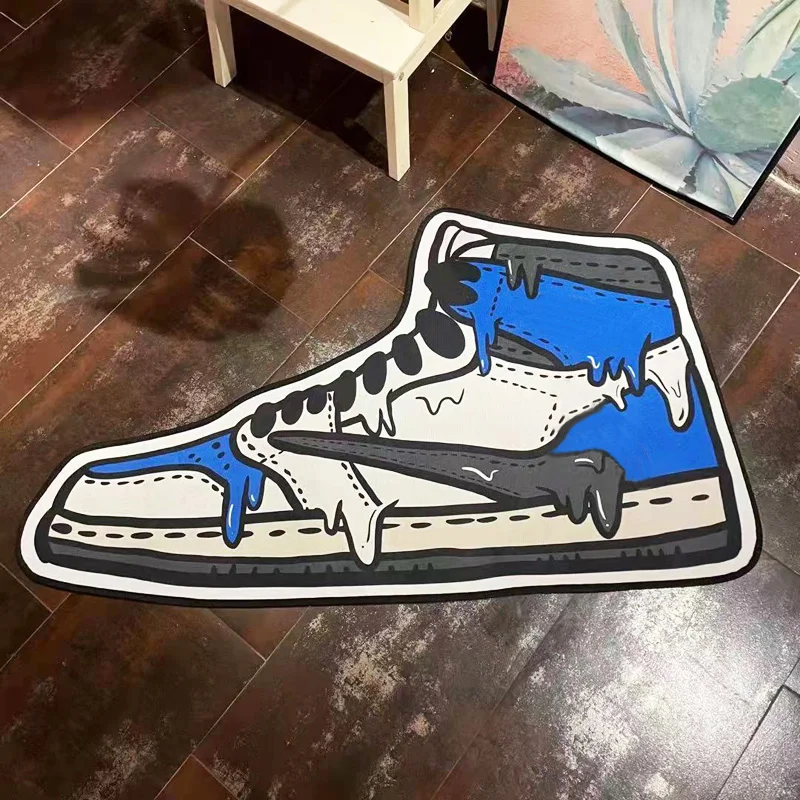 mat anti slip sneaker shaped doormat for welcome entrance door modern rugs living balcony bathroom printed carpet hallway bath free global shipping